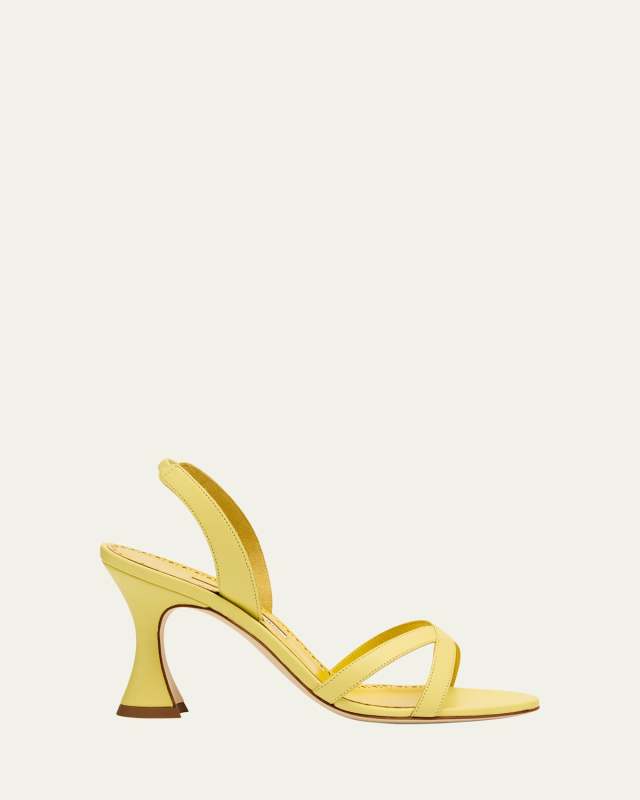 Leather Crisscross Slingback Sandals